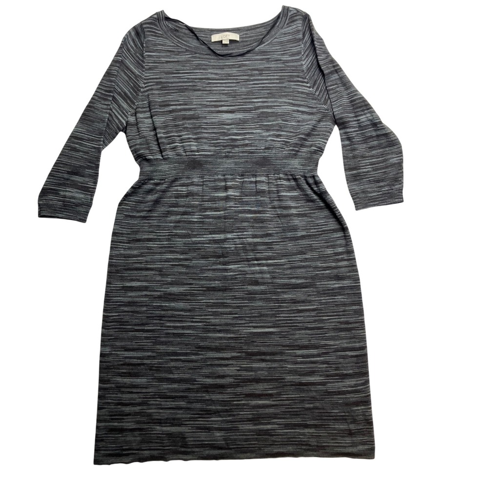 LOFT Ann Taylor Striped Knit Long Sleeve Sweater Dress Womens XXL Wool Blend‎
